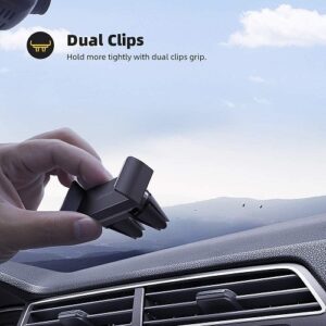 Die Auto Handyhalterung wird einfach in die Lüftungsschlitze gesteckt
