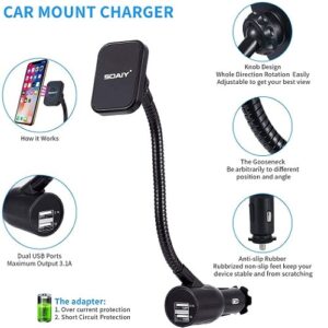 Flexibler Auto Handyhalter für den Zigarettenanzünder