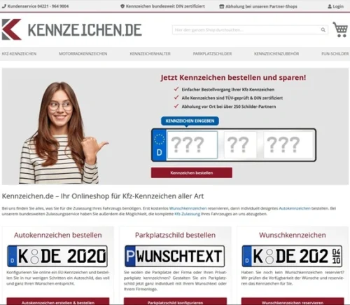 screenshot der startseite kennzeichen.de